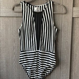 Black & white striped bodysuit